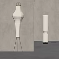 Minimalist Modern Floor Lamps With Pleated And Ribbed White Shades And Black Tripod Bases