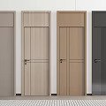 Modern Hinged Doors In Various Colors With Sleek Panel Designs For Home 3d model