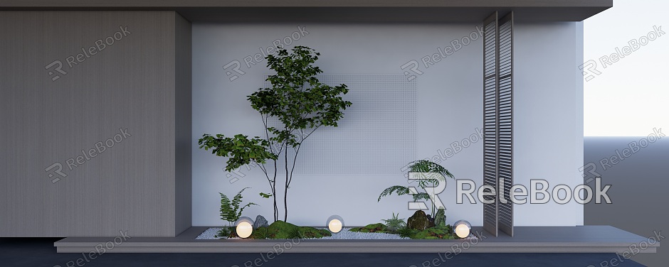 Courtyard Roof Garden Terrace Sunshine Room Landscaping Micro Landscape Indoor Landscape Indoor Landscaping model