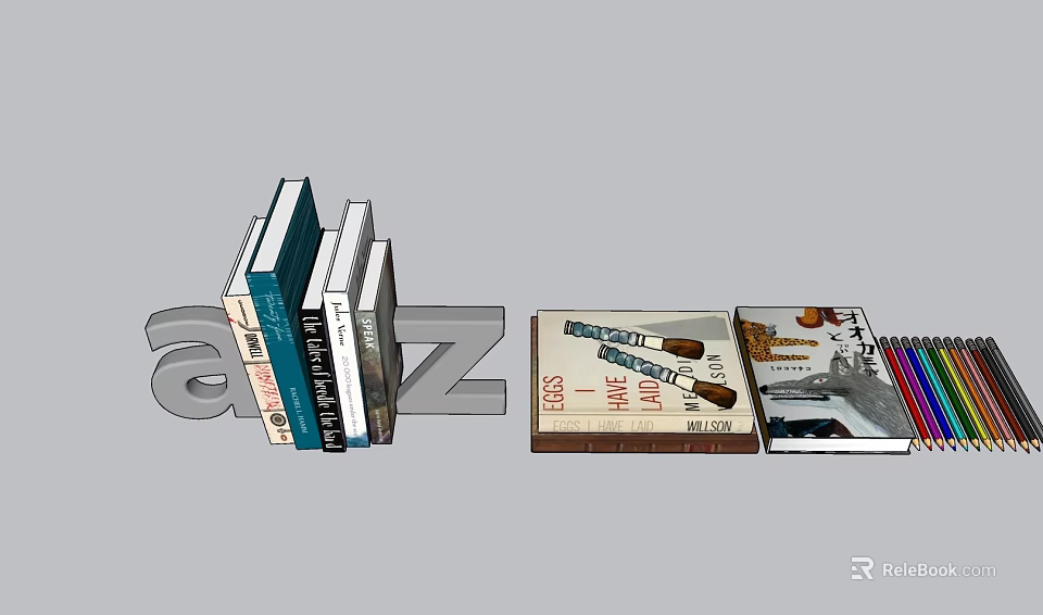 Various Designed Notebooks With Different Cover Styles And Stacked 3d model 