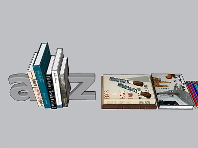 Various Designed Notebooks With Different Cover Styles And Stacked 3d model