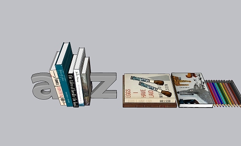 Stationery books 3d model