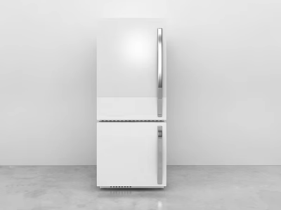 White Modern Double Door Fridge Freezer With Sleek Design In Minimalist Room 3d model
