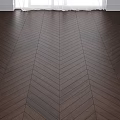 Herringbone Pattern Wooden Floor With Dark Brown Grain For Interior Flooring 3d model