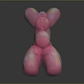 Cute Pink Shiny Balloon Dog Decorative Toy For Home Daily Life Supplies