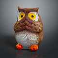 Cute Owl Shaped Decorative Daily Life Product With Brown Body Yellow Eyes And Orange Feet
