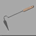 Agricultural Hand Hoe With Wooden Handle And Sharp Metal Blade For Farming