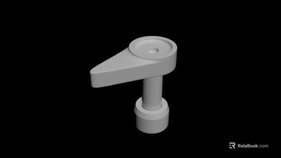 White Mechanical Industrial Equipment Component With Circular Top And Cylindrical Base 3d model