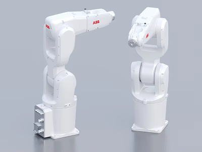 Intelligent Robotic Machines ABB Industrial Robotic Arms With White Design 3d model