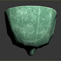 Green Polyhedral Mask Fashion Accessory With Geometric Design And Smooth Surface