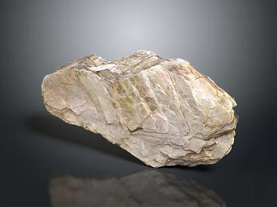Natural Stone With Rough Surface Texture And Beige Brown Natural Patterns 3d model
