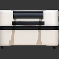 Two Modern White Suitcases With Telescopic Handles Rolling Wheels And Durable Shells 3d model