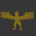 Blue And Purple Mechanical Dragon With Metallic Wings In Standing Pose