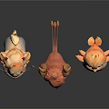 Adorable 3D Cartoon Animal Characters With Horns Fluffy Fur And Wings