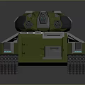Green and Gray Modern Tank 3D Model With Turret And Tracks Design