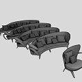 Modern Upholstered Sofa Set With Neutral Tones Decorative Pillows And Curved Armrests