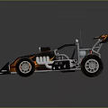 VORHONGER Off Road Race Car With Flame Design Large Tires Exposed Engine And Metal Frame