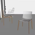Modern Transparent Dining Chairs With Wooden Legs In Minimalist Interior Design