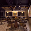 Modern Bar Interior Design With Stylish Counter Tables And Ambient Lighting