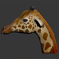 Detailed 3D Giraffe Head Model With Spotted Pattern Ears Horns And Realistic Design