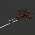 Futuristic Sci-Fi Armored Mechanical Vehicle With Heavy Cannon And Detailed Metal Structure