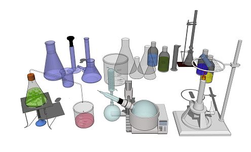 modern experimental equipment chemical experiment 3d model