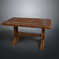 Rustic Wooden Dining Table Design With Metal Accents And Sturdy Leg Structure