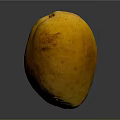 Fresh Ripe Yellow Mango With Red Spots On Smooth Gray Background