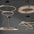 Modern Chandeliers With Circular Rings Multi Layered Design And Crystal Accents 3d model