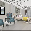Elegant Modern Living Dining Room Interior With Sofa Coffee Table Rug And Chandelier