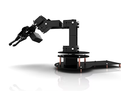 Smart Robotic Arm As Intelligent Machine With Black Mechanical Structure And Precision Control 3d model