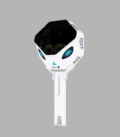 High Performance Computer 3D Scanning Peripheral With Hexagonal Design Colorful Sensors And White Base 3d model