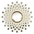 Artistic Decorative Wall Mirrors With Gold Frame Sunburst And Geometric Pattern Designs 3d model