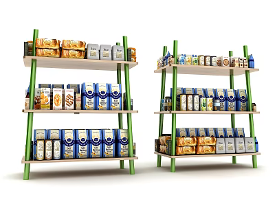 Modern Shelf Milk Bread Snack Shelf 3d model
