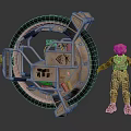 Futuristic Circular Spacecraft With Robonaut For Advanced Space Exploration Mission