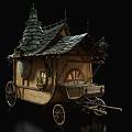 Magic carriage cartoon magic sketch game props outdoor ornaments 3d model