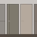 Sleek Modern Hinged Doors In Light Gray With Minimalist Design And Metal Handles
