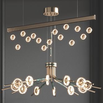 Light Luxury Chandelier Crystal Chandelier Combination 3d model