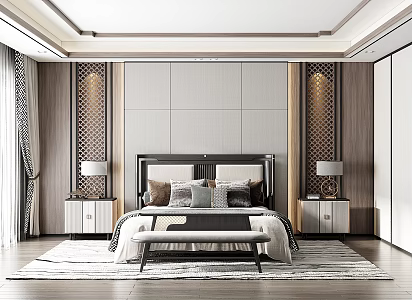 New Chinese bedroom 3d model