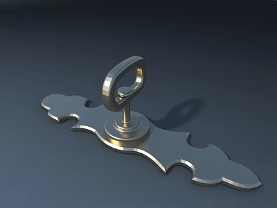 Metal Road Fixture With Circular Handle And Decorative Base Design 3d model