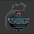 Industrial Metal Mechanical Device With Red Spiral Top Circular Knobs And Base Bolts