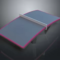 Foldable Ping Pong Table With Pink Edge Gray Surface And Net Design