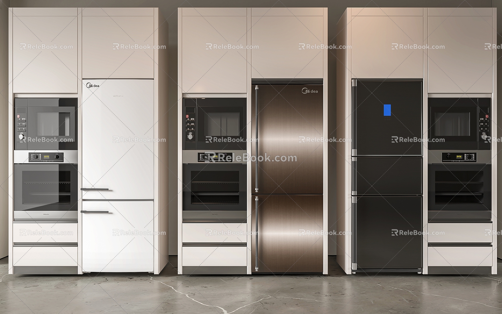 Modern Refrigerator Refrigerator Combination Home Appliances Double Door Refrigerator Three Door Refrigerator Four Door Refrigerator Kitchen 3d model