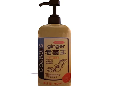 Natural Ginger Shampoo as Bathroom Accessory with 750ml Capacity for Daily Care 3d model