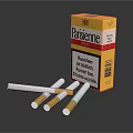 Parisienne Brand Cigarettes With Yellow Box And Filter Tips On Black Surface