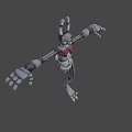 Unique Game and Movie Character 3D Model with Slender Limbs Antenna Head and Red Details