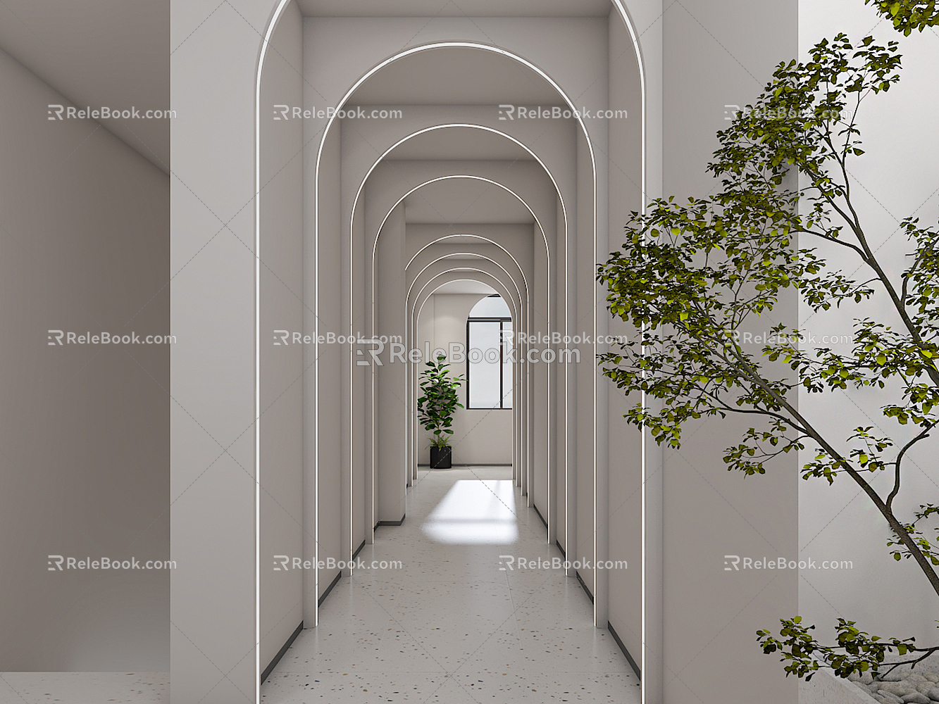 Modern Averway Dance Room Corridor 3d model