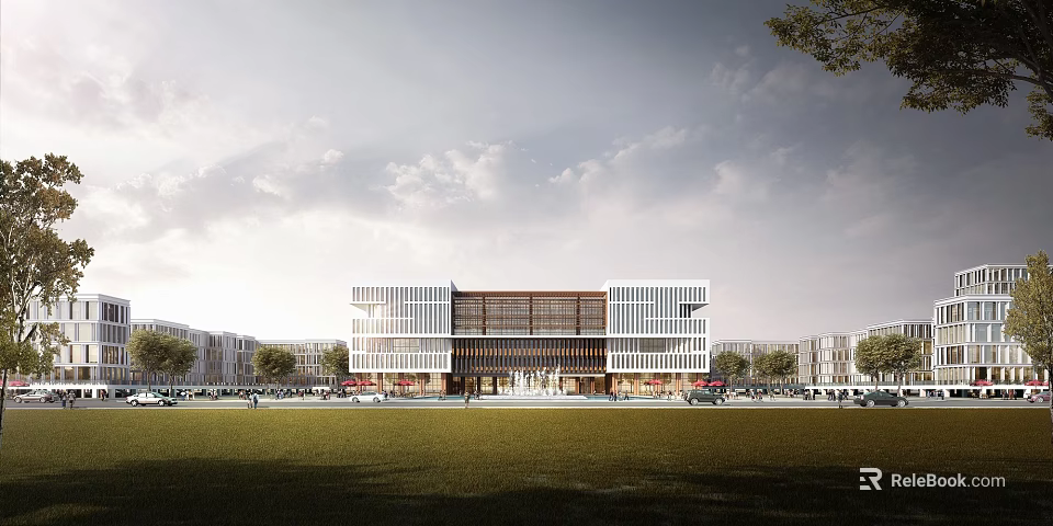 Modern Industrial Factory Building With Steel Structure Facade And Large Glass Windows 3d model 
