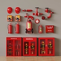 Fire hydrant fire extinguisher alarm fire fighting equipment 3d model