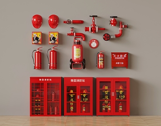 Fire hydrant fire extinguisher alarm fire fighting equipment 3d model